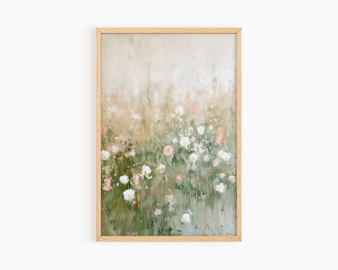 Wildflower Field Landscape Spring Wall Art Print
