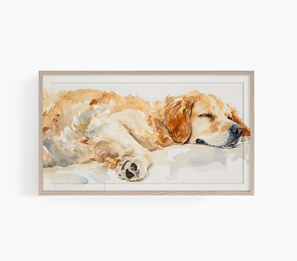 Golden Retriever Frame Tv Art Dog Lover Frame Tv Art Dog Mom Frame Tv Art Golden Retriever Watercolor Tv Art Print