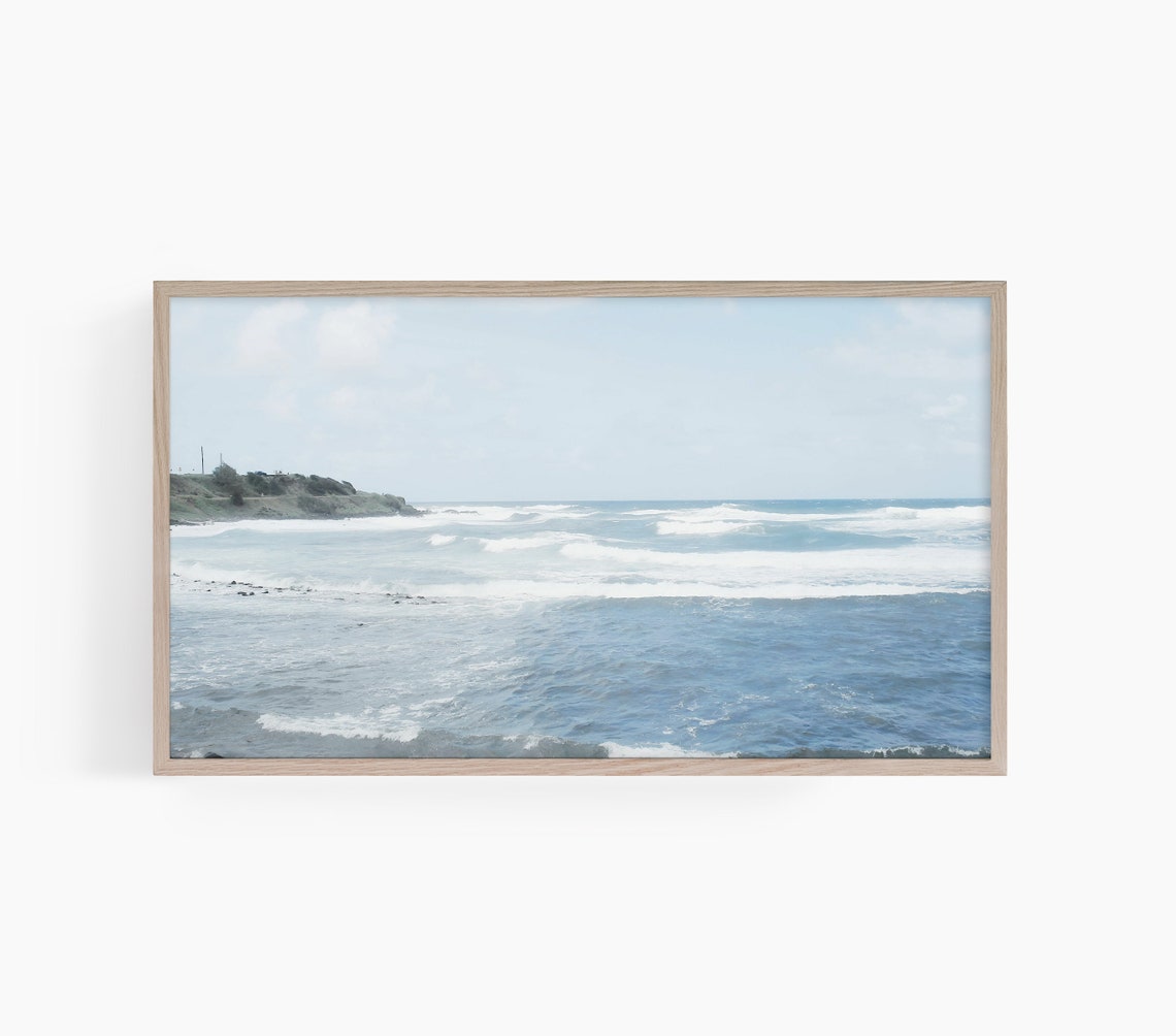 Coastal Frame Tv Art Beach Waves Frame Tv Art Frame Tv Art Hawaii Coast Frame Tv Art T626