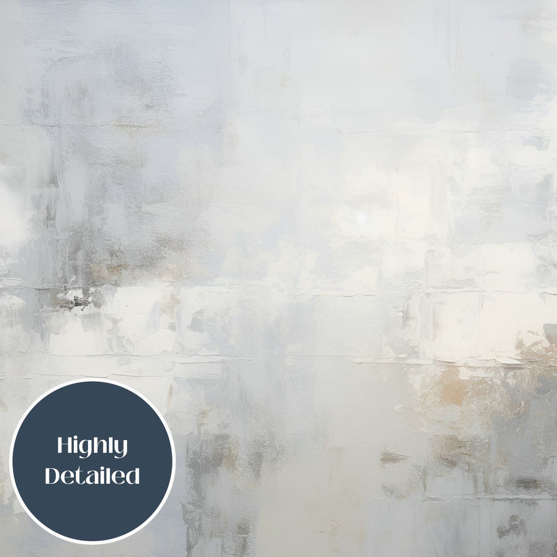 Neutral Gray White Beige Abstract Minimalist Painting Poster - Image 3