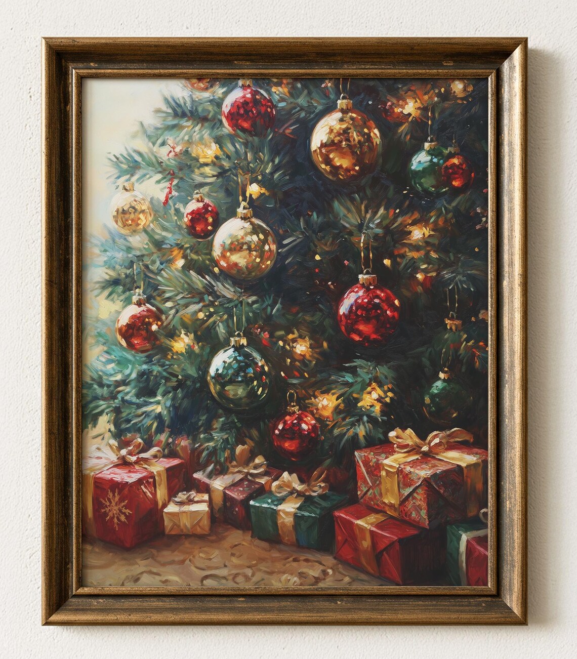Vintage Christmas Tree, Lush Holiday Ornaments