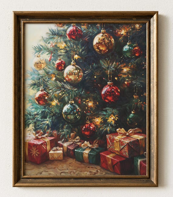 Vintage Christmas Tree, Lush Holiday Ornaments