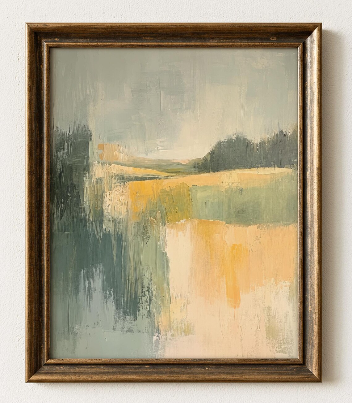Earthy Abstract Landscape Print Countryside Field Art 923