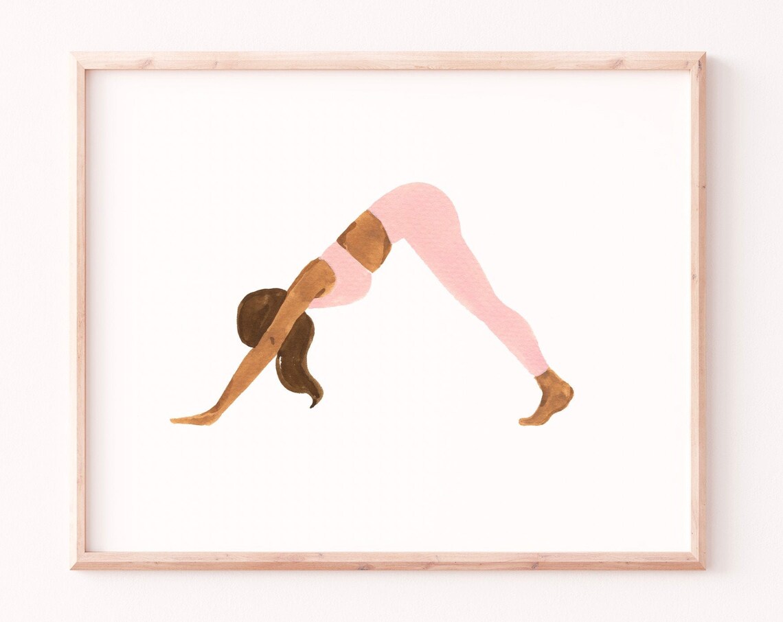 Yoga Art Print, Boho Minimalist Yogi Girl