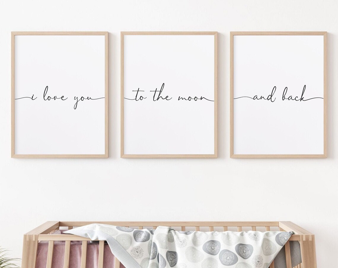 I Love You to the Moon and Back Quote Art Print