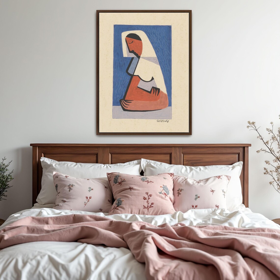 Mikuláš Galanda Seated Woman at Table Abstract Modernist Portrait Poster - Image 5