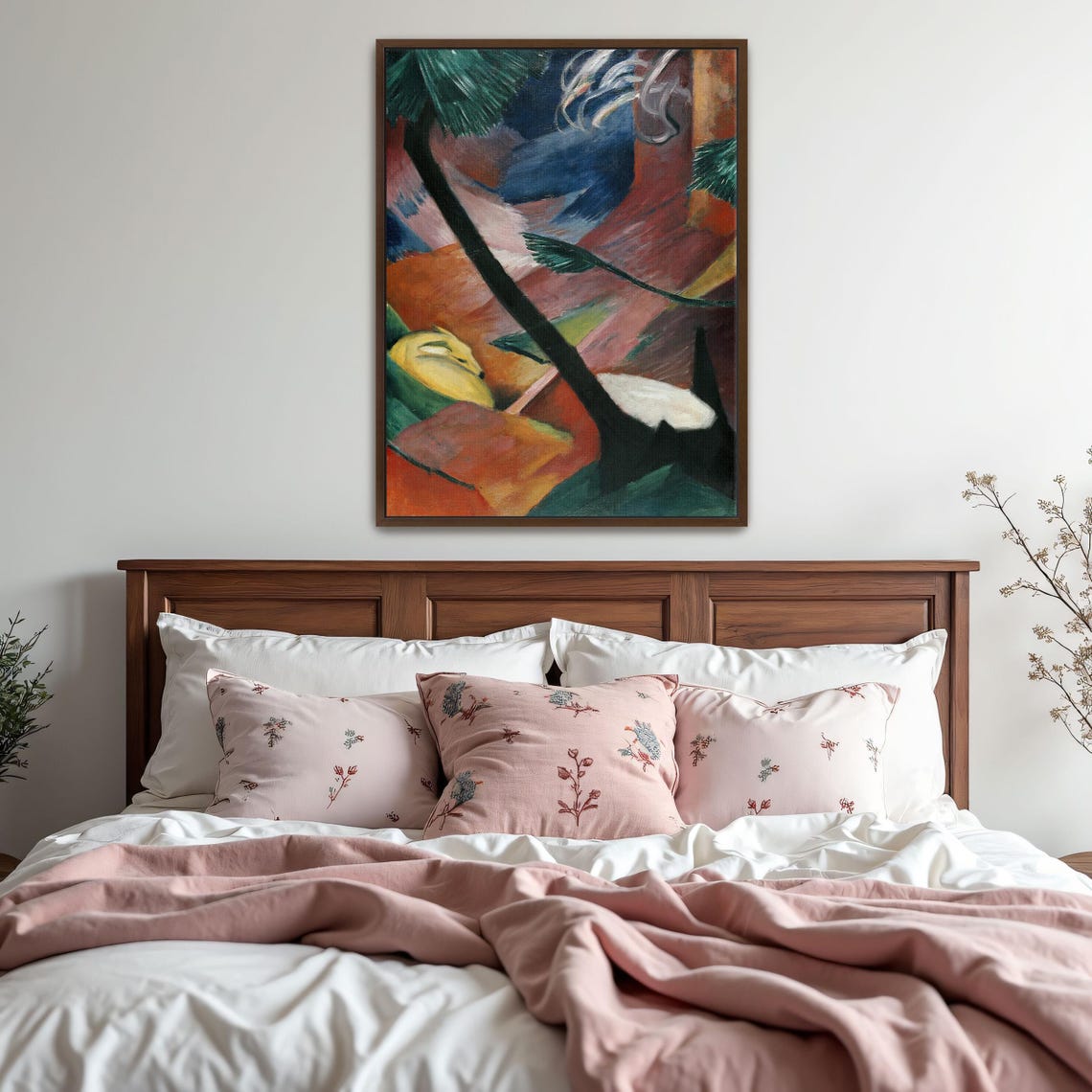 Expressionist Forest Scene With A Resting Deer In Bold Colors Poster - Image 5