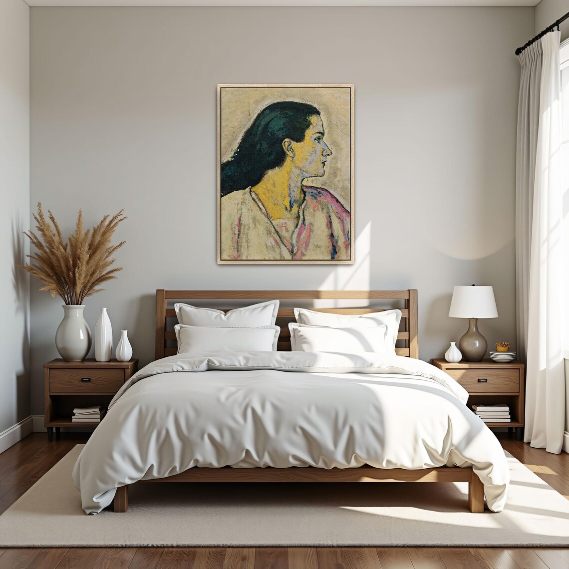 Profile Portrait of a Woman Expressionist Style Oil Painting Poster - Image 5