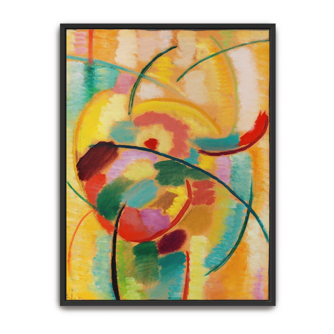 Swirling Warm Color Abstract Composition Orange Yellow Energy Poster