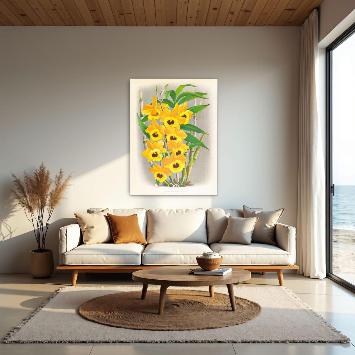 Yellow Orchid Vintage Botanical Illustration Flower Study Poster - Image 2