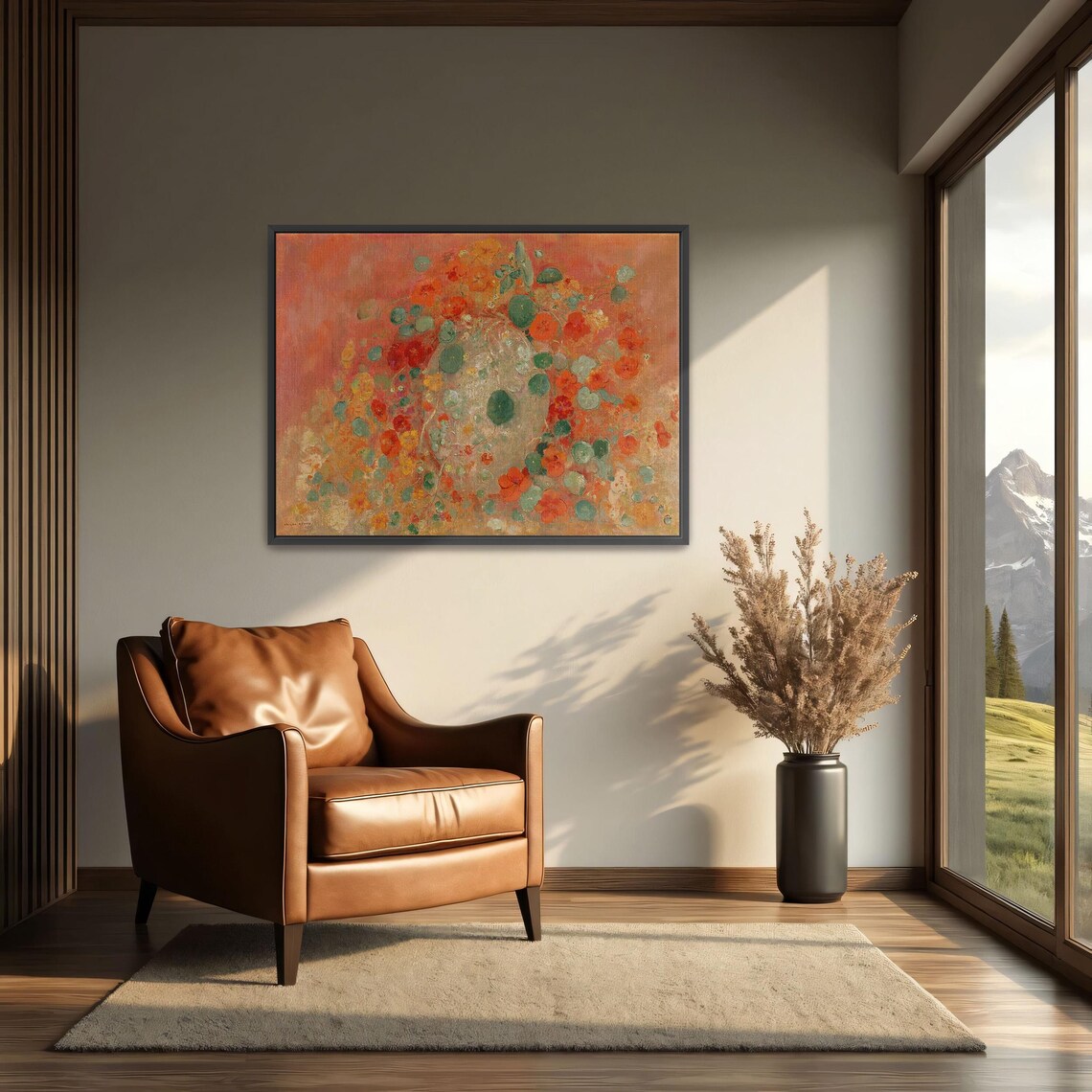 Nasturtiums In A Vase Orange And Red Floral Still Life Art Poster - Image 3