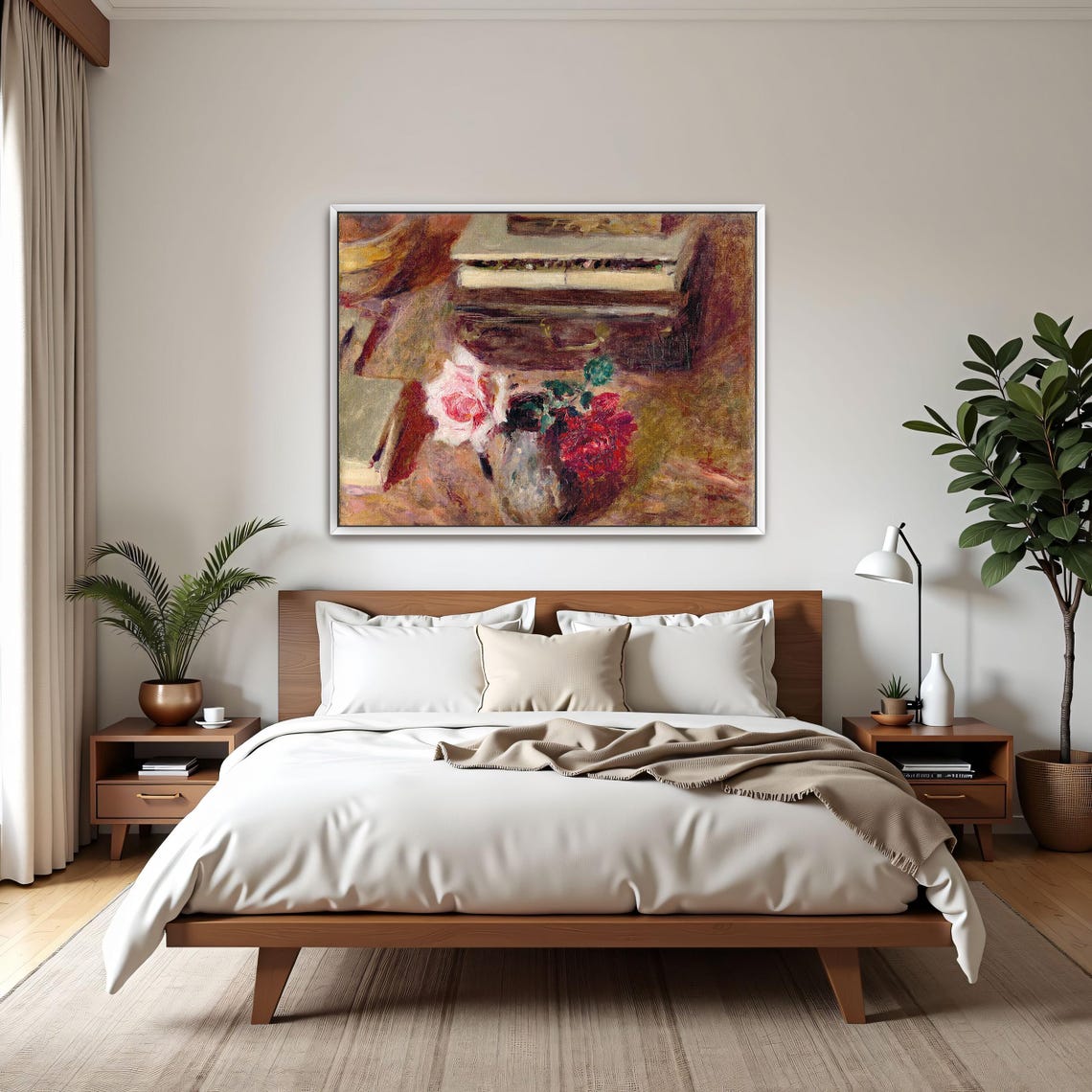 Roses Still Life with Piano Keyboard Impressionist Art Poster
