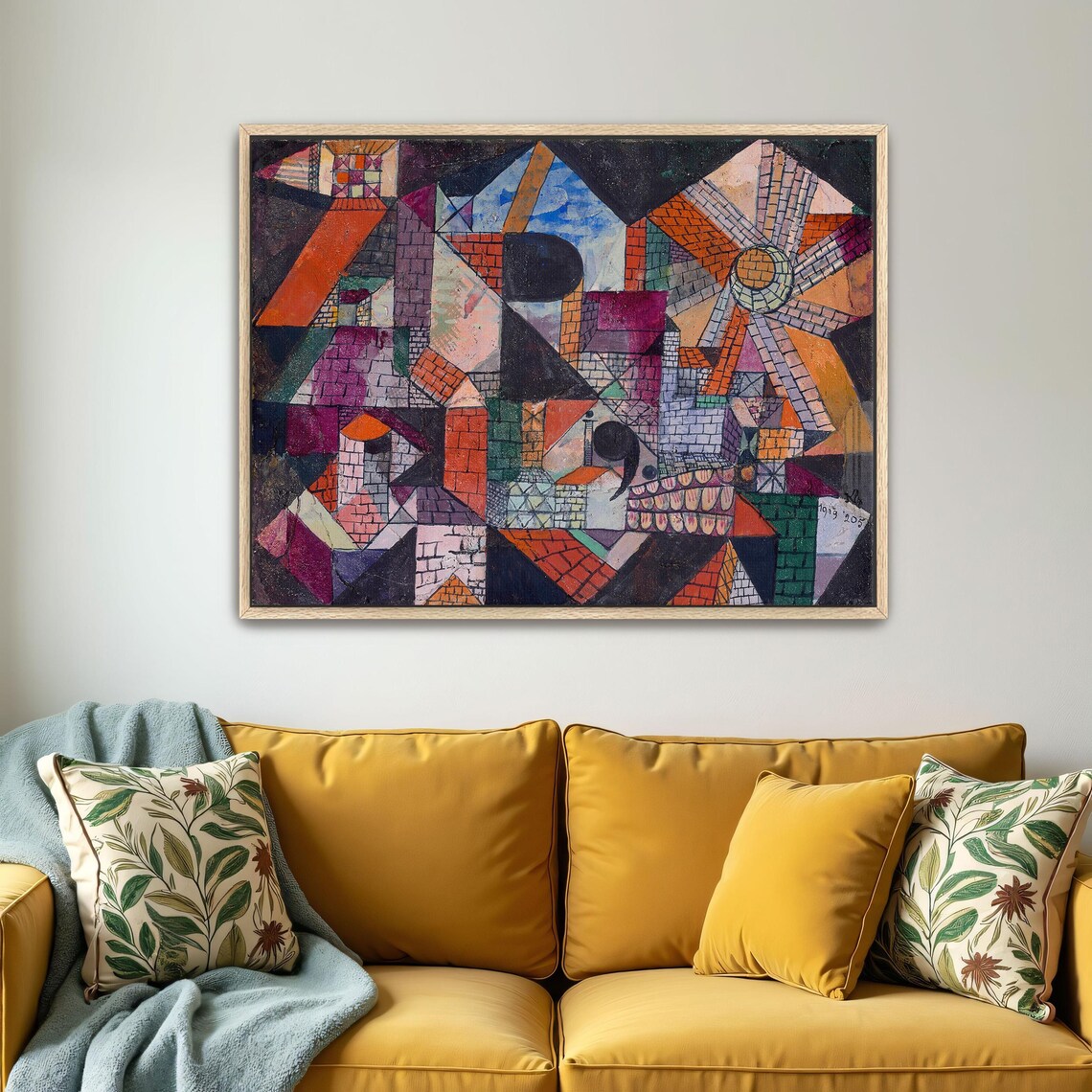 Paul Klee 1919 Geometric Cityscape With Sun And Brick Towers Poster - Image 4