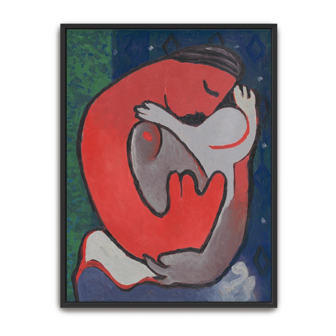 Mikuláš Galanda Mother and Child Warm Red Embrace Painting Poster