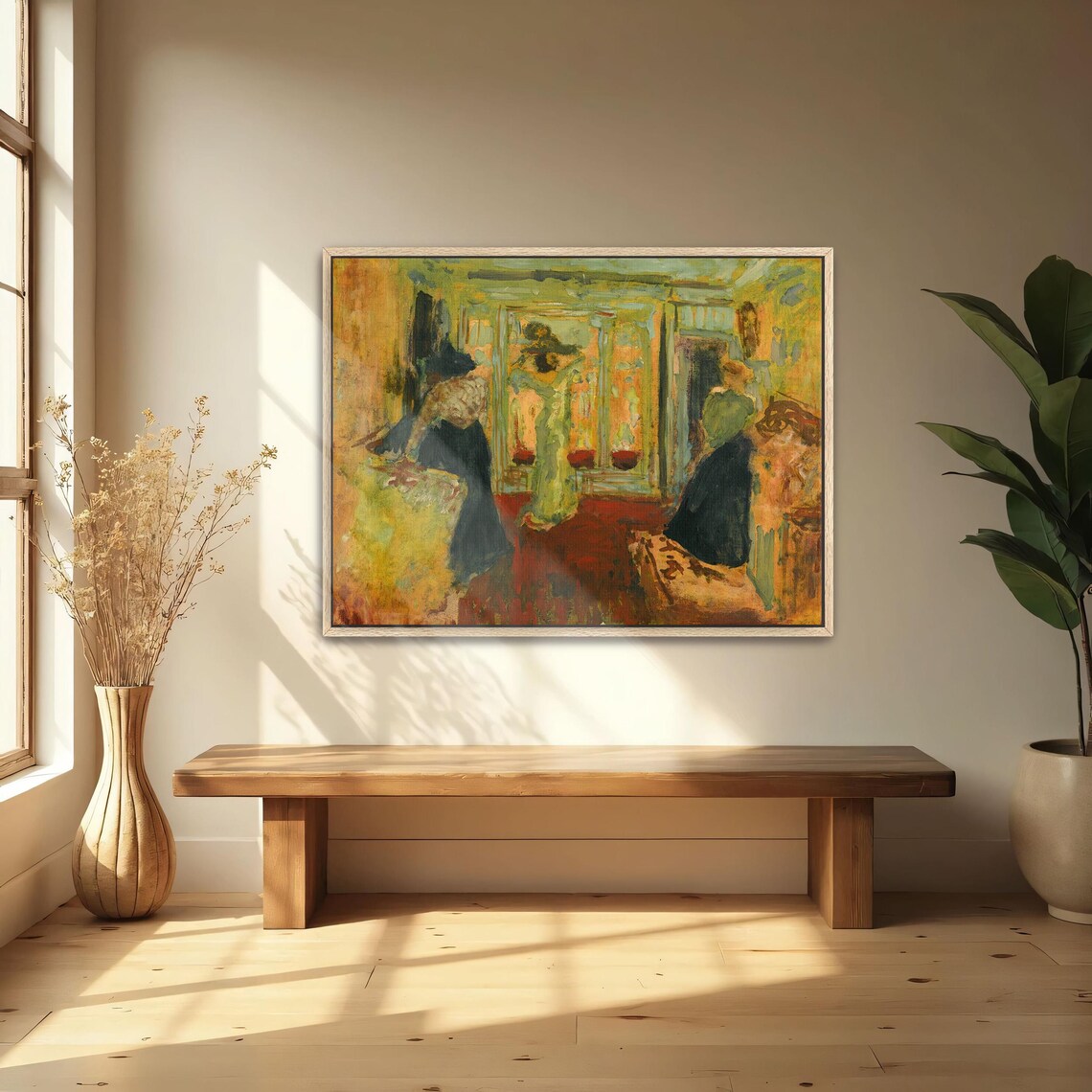 Two Women in a Golden Sunlit Room with a Mirror Interior Poster - Image 5