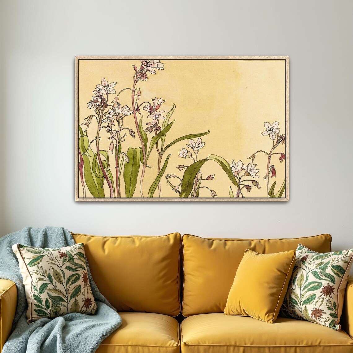 Art Nouveau Pink Wildflowers Delicate Floral Still Life Poster - Image 5