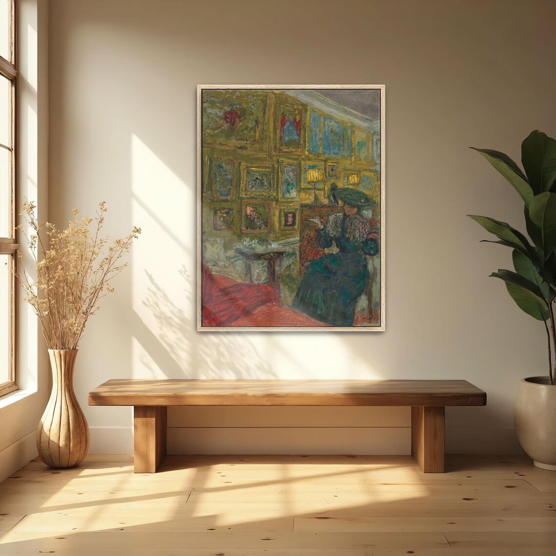 Elegant Woman Among Framed Pictures Vintage Interior Art Print - Image 4
