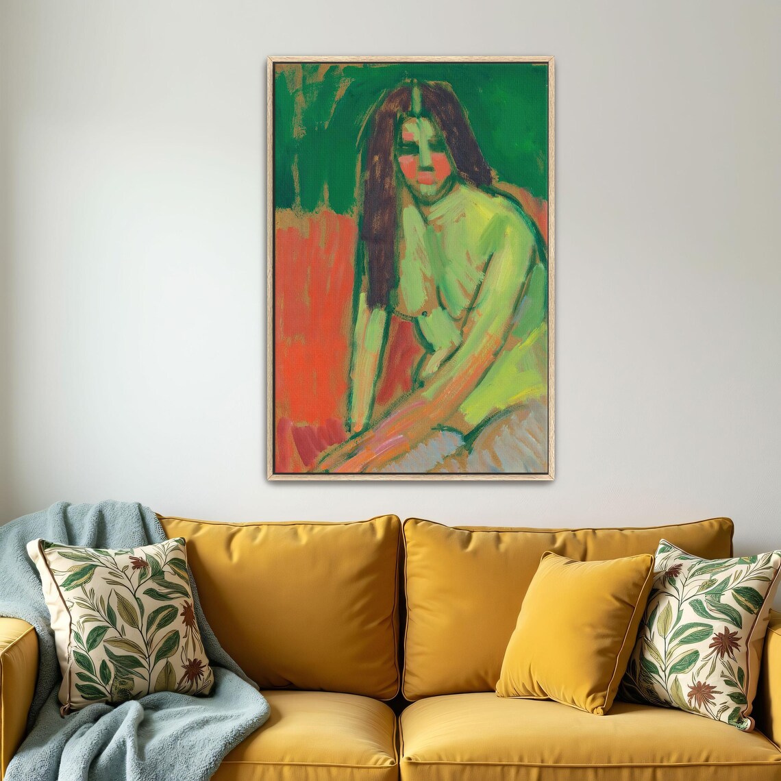 Expressionist Portrait Of Seated Woman With Dark Hair Poster - Image 4