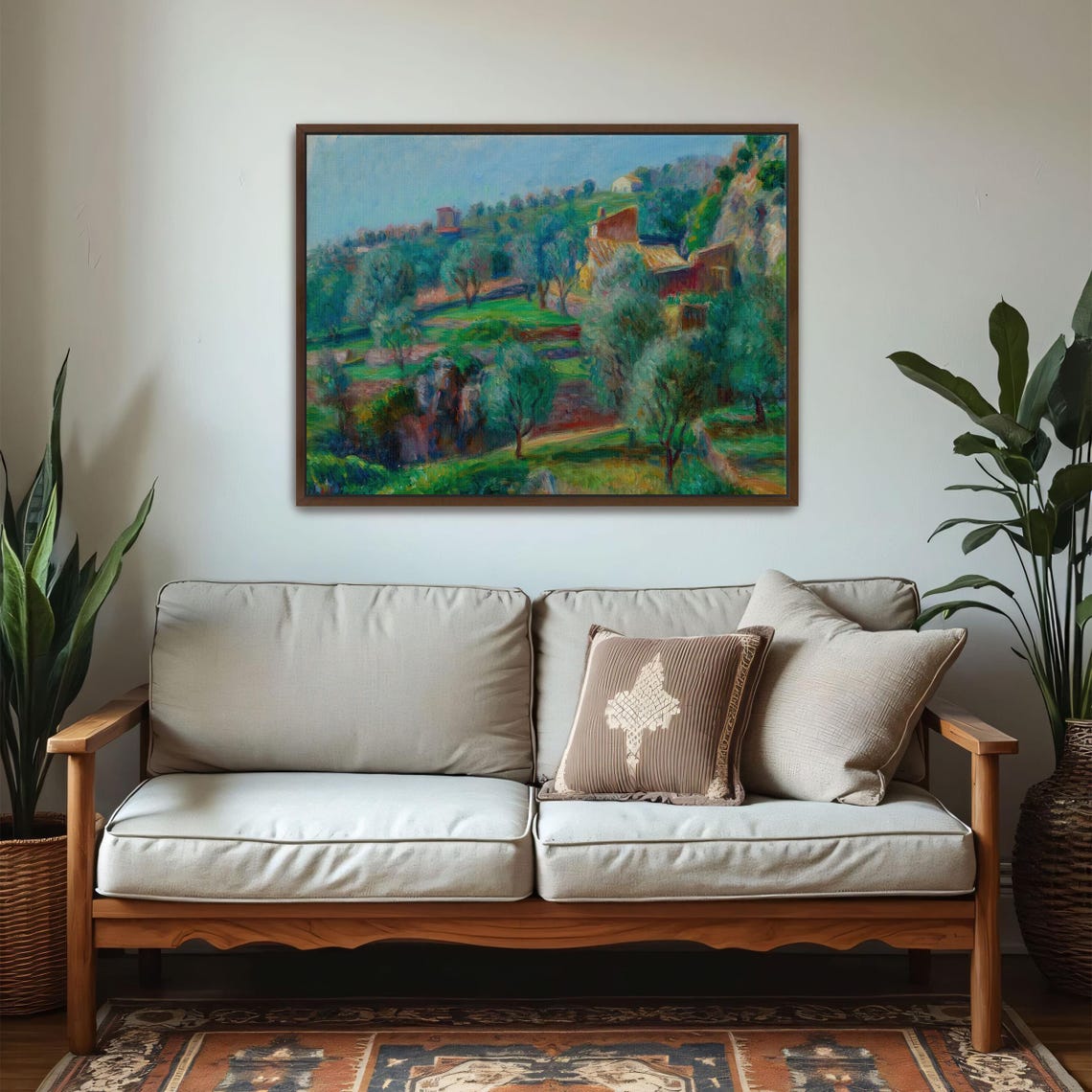 Mediterranean Hillside Village With Olive Trees Landscape Poster - Image 5