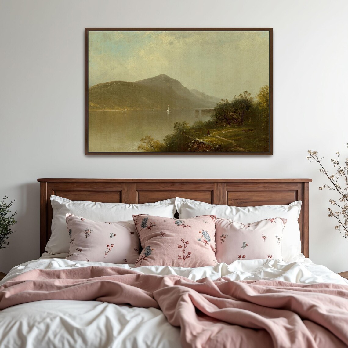 Sailboats on a Lake Beneath Misty Mountains Serene Travel Poster - Image 6