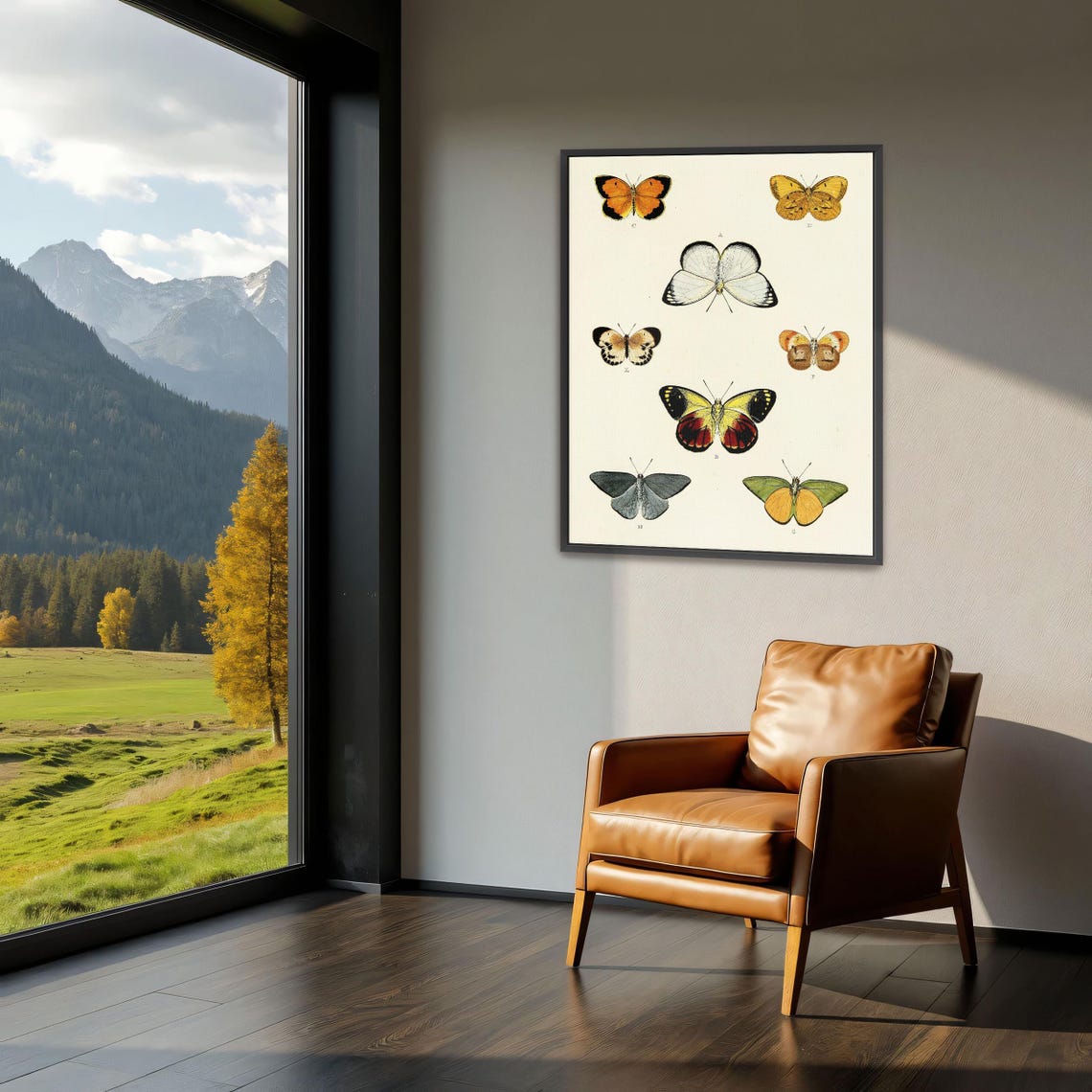 Eight Vintage Butterfly Specimens Natural History Illustration Poster - Image 4