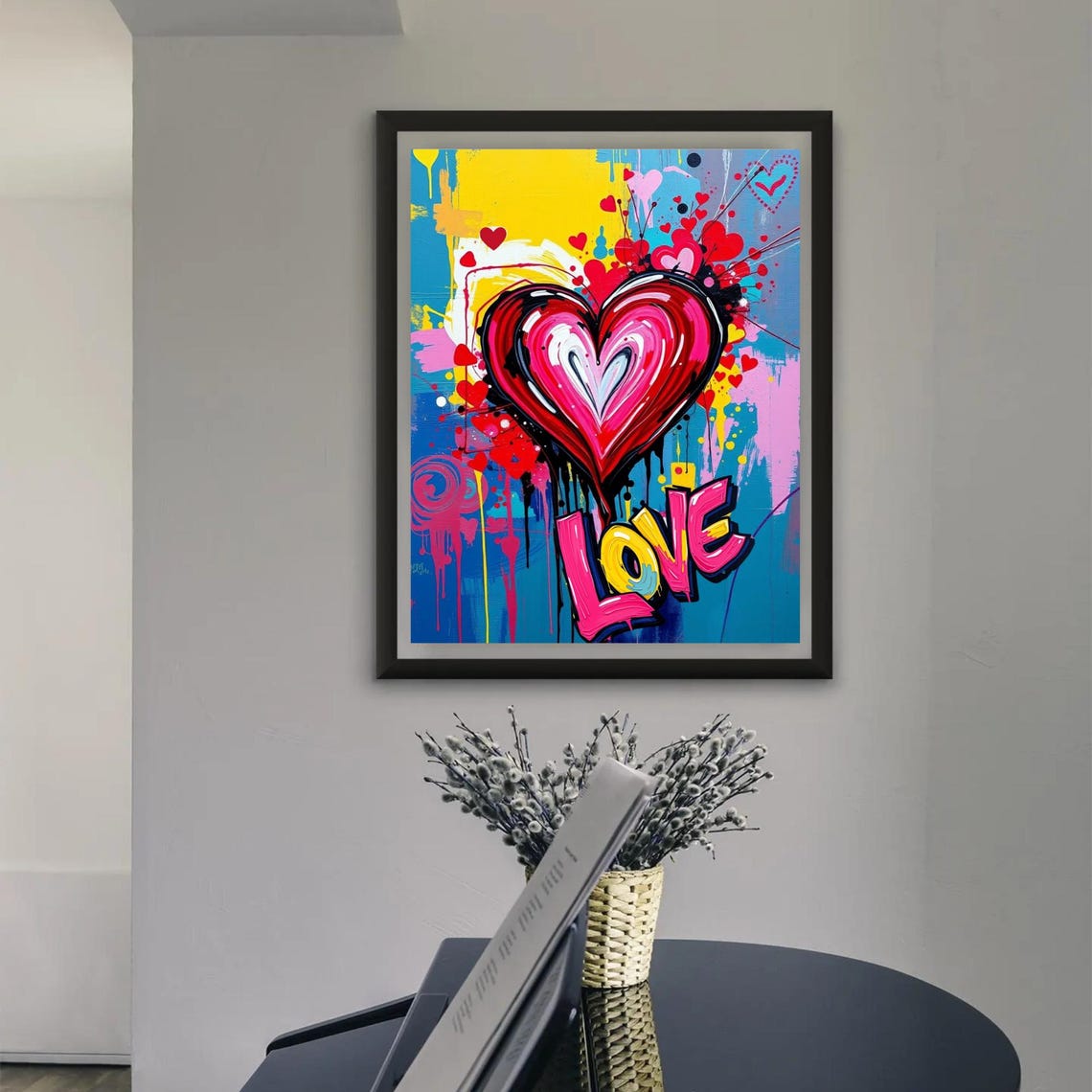 Bold Graffiti Heart With Colorful LOVE Lettering Pop Art Poster - Image 3