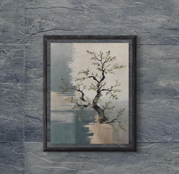 Japanese Wabi Sabi Art Print Rustic Wall Print Zen Dorm Decor Minimalist Aesthetic Art Tranquil Organic Office Wall Print
