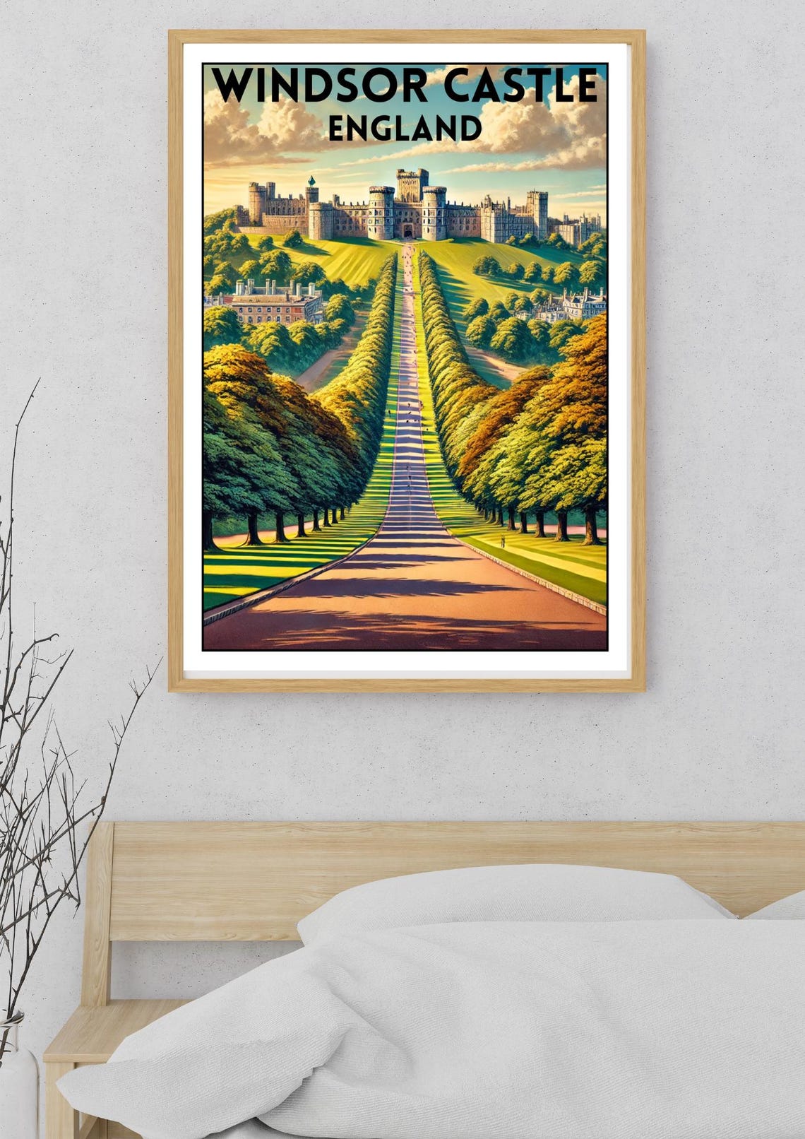 Windsor Castle England Royal Long Walk Summer Vintage Travel Poster - Image 5