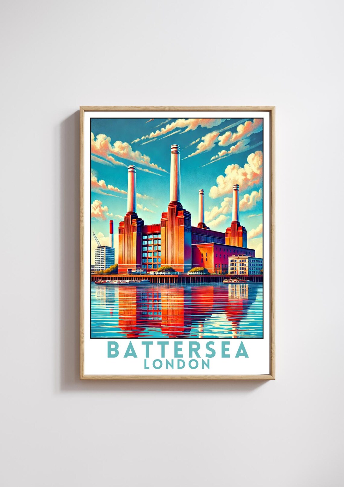 Battersea Powerstation Travel Poster, London
