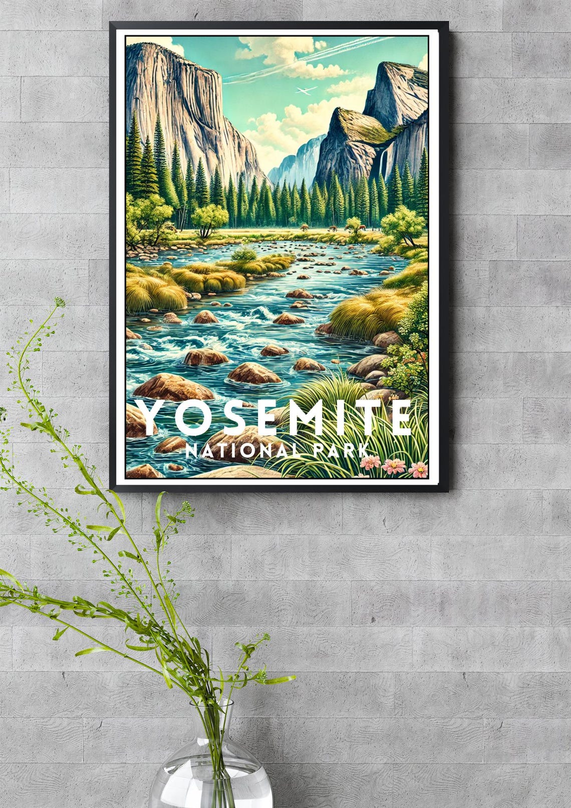 Yosemite National Park El Capitan Valley River Vintage Travel Poster - Image 3