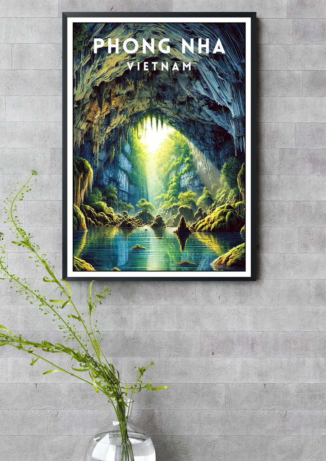 Phong Nha Vietnam Limestone Cave Stalactite Vintage Travel Poster - Image 3
