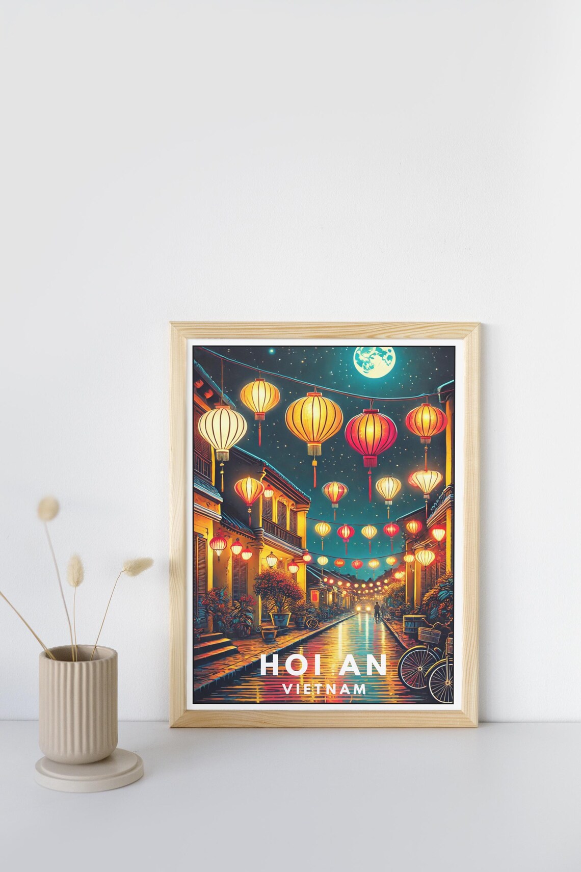 Hoi An Travel Poster, Lantern Street Illustration - Image 2