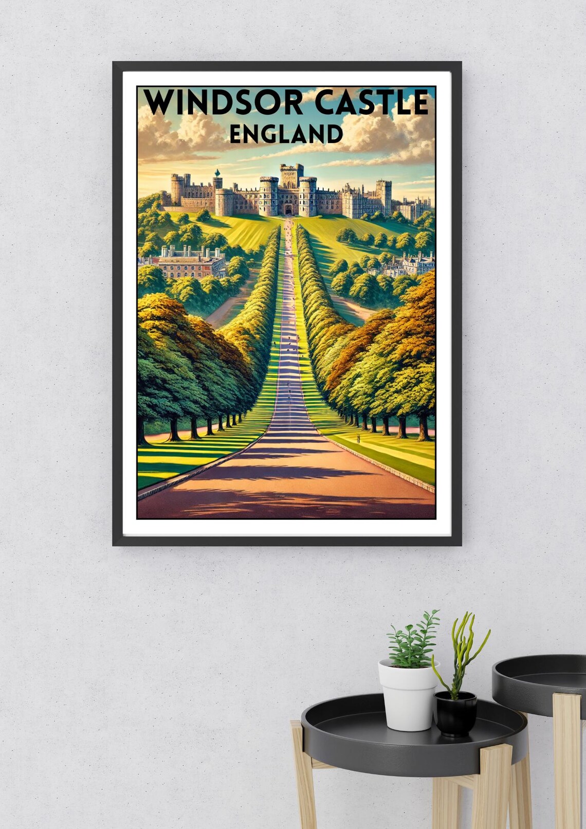 Windsor Castle England Royal Long Walk Summer Vintage Travel Poster - Image 2