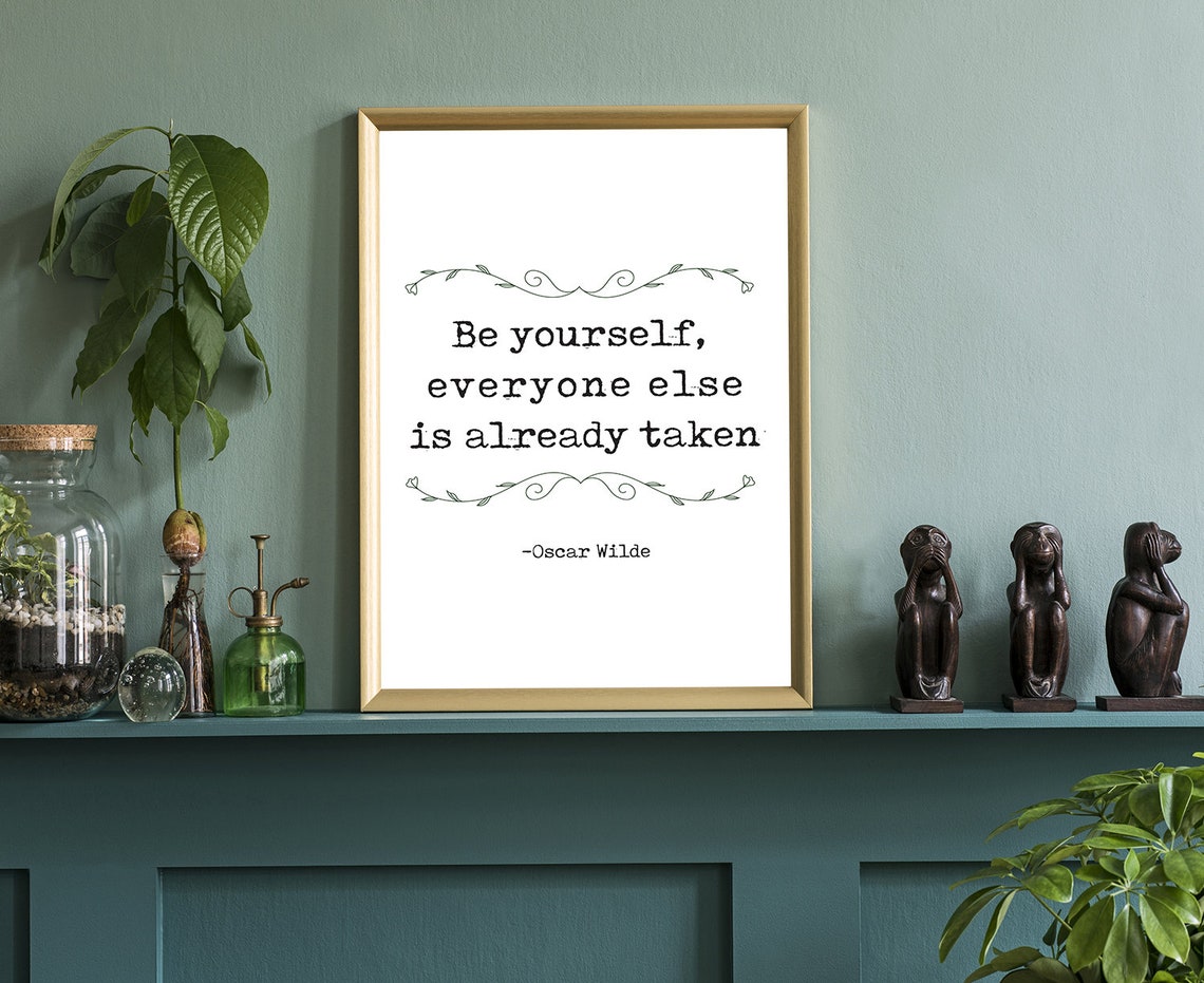 Oscar Wilde Be Yourself Typewriter Quote Poster Minimalist Gift Art - Image 3