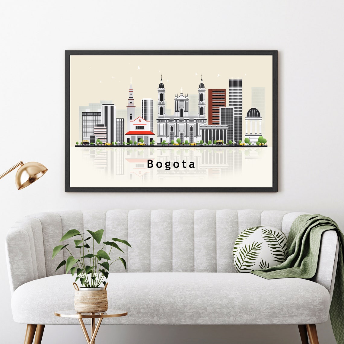 Bogota Twin Domed Cathedral Skyline Illustration Travel Wall Poster - Image 3