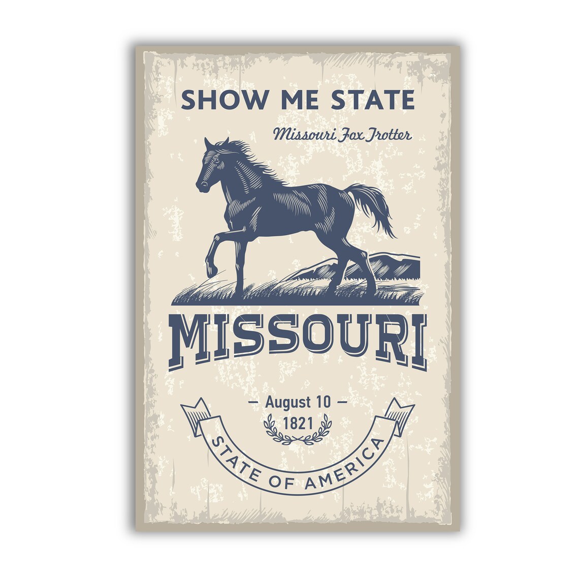 Missouri Show Me State Fox Trotter Vintage Horse Retro Travel Poster - Image 2