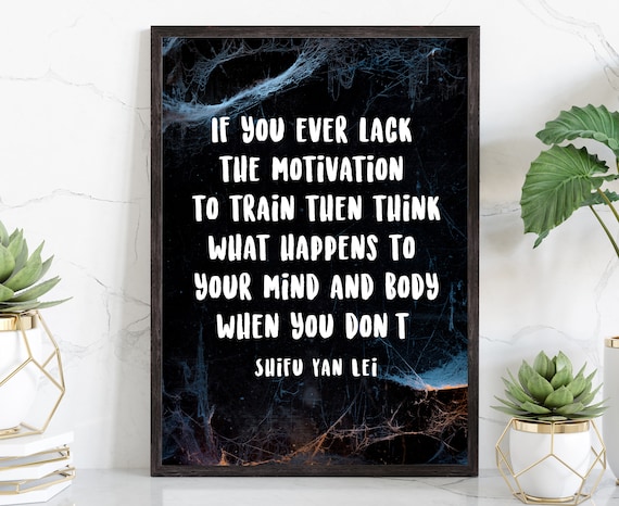 Shifu Yan Lei Motivation Quote Dark Gym Motivational Training Poster
