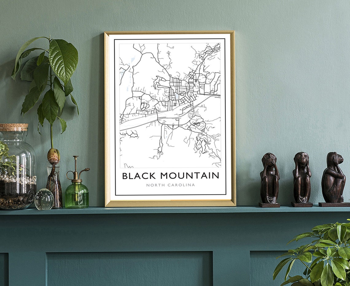 Black Mountain North Carolina Minimalist Street Map Art Poster - Image 3
