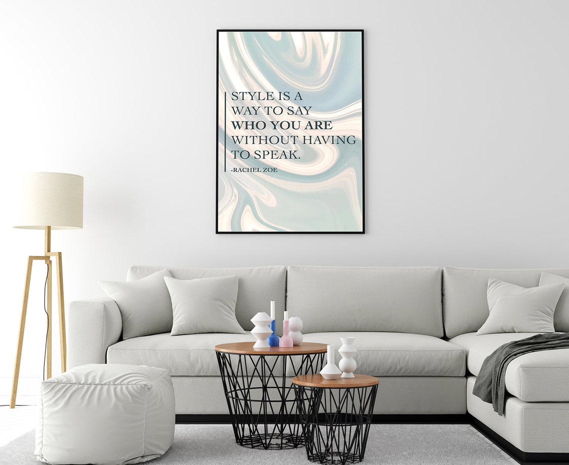 Rachel Zoe Style Quote Marble Swirl Elegant Fashion Wall Art Poster - Image 4