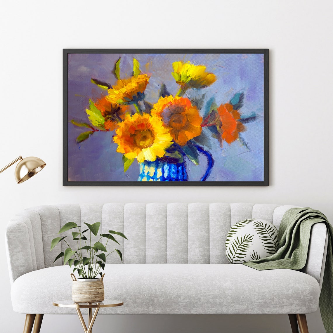 Flowers Oil Painting Flowers Still Life Poster Prints Flower Painting Prints Floral Texture Oil Painting Home Office Wall Art Decoration - Image 4