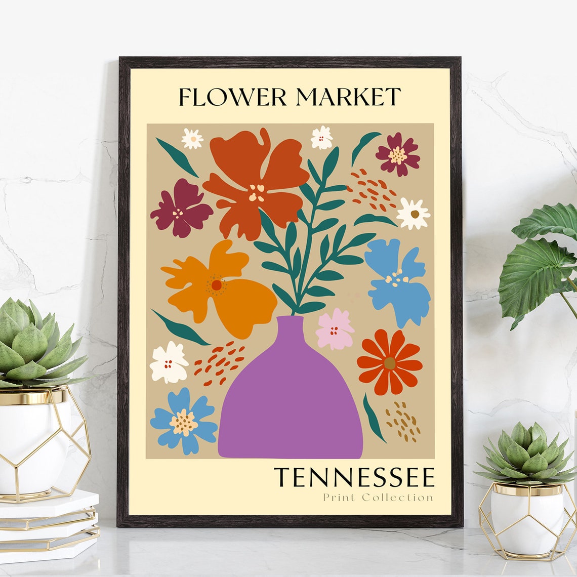 Tennessee State Flower Print Usa States Poster Tennessee Flower Market Poster Botanical Poster Nature Poster Artwork Floral Wall Art