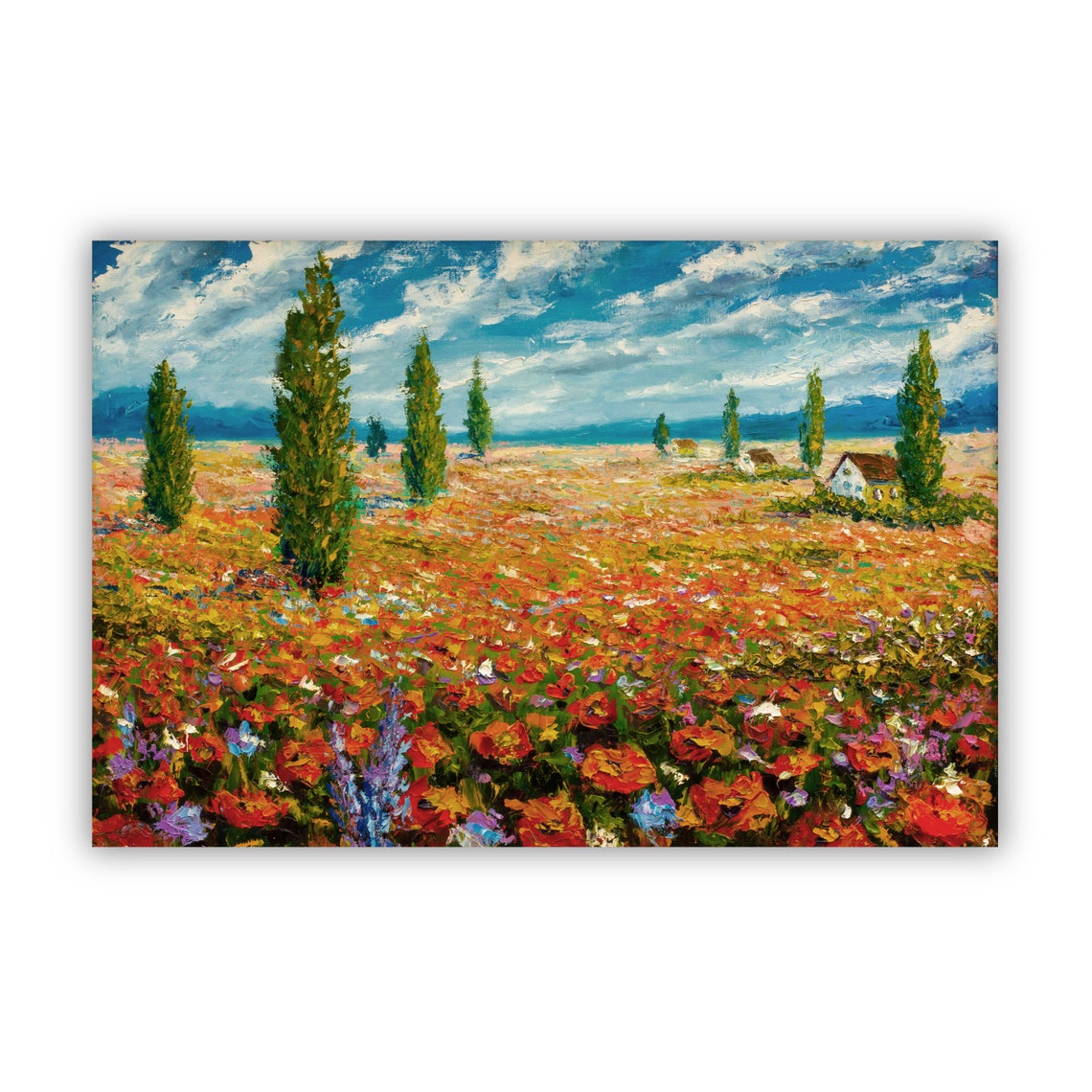 Flowers Oil Painting Flowers Still Life Poster Prints Flower Painting Prints Floral Texture Oil Painting Home Office Wall Art Decoration - Image 2