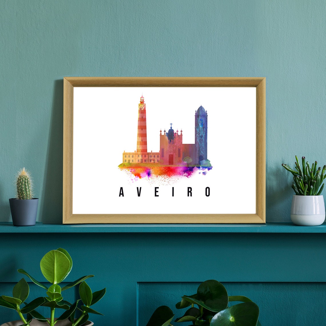 Aveiro Portugal Poster Skyline Poster Cityscape Poster Portugal Landmark City Illustration Poster Home Wall Art Office Wall Art - Image 2