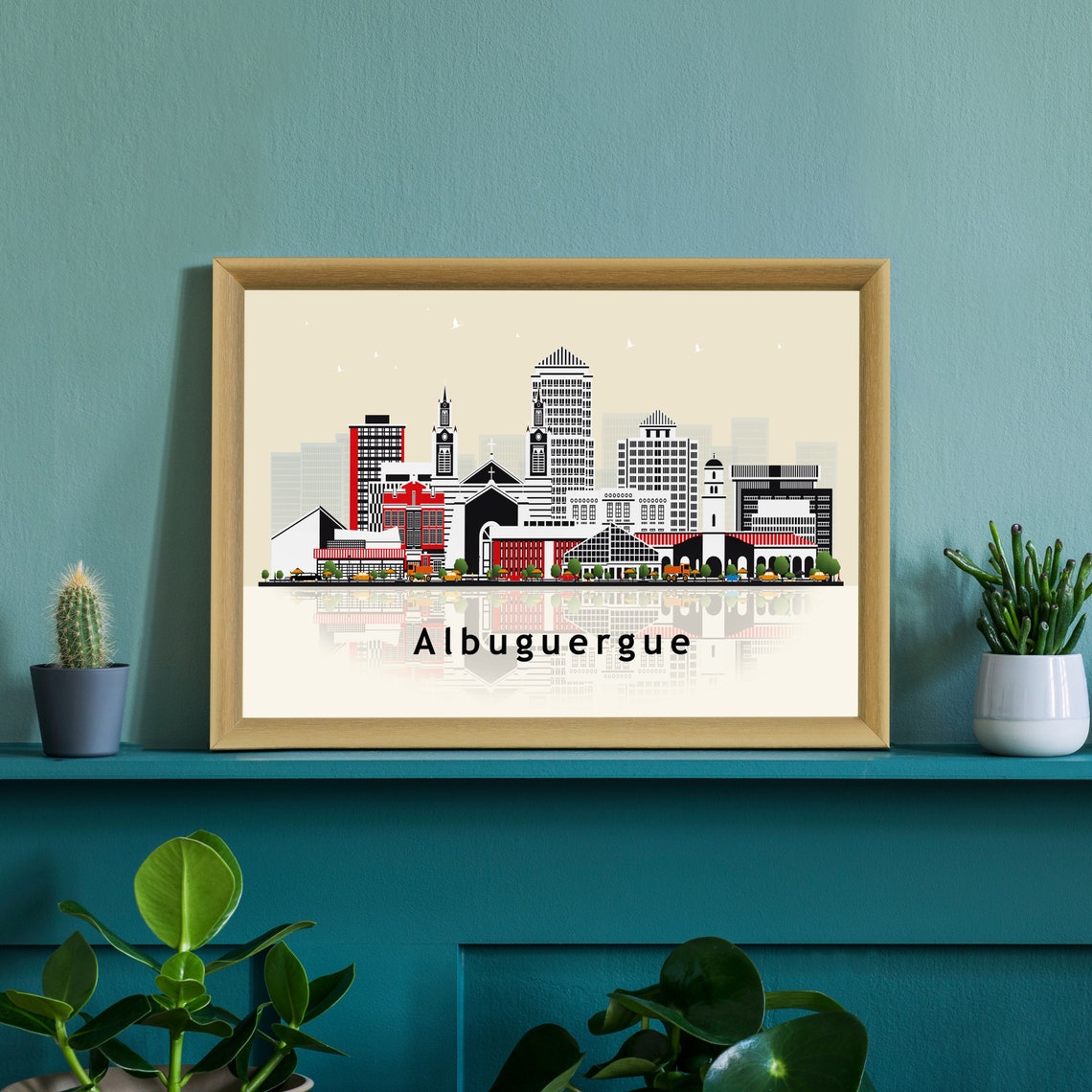 Albuguergue New Mexico Skyline Vector Illustration City Poster - Image 2