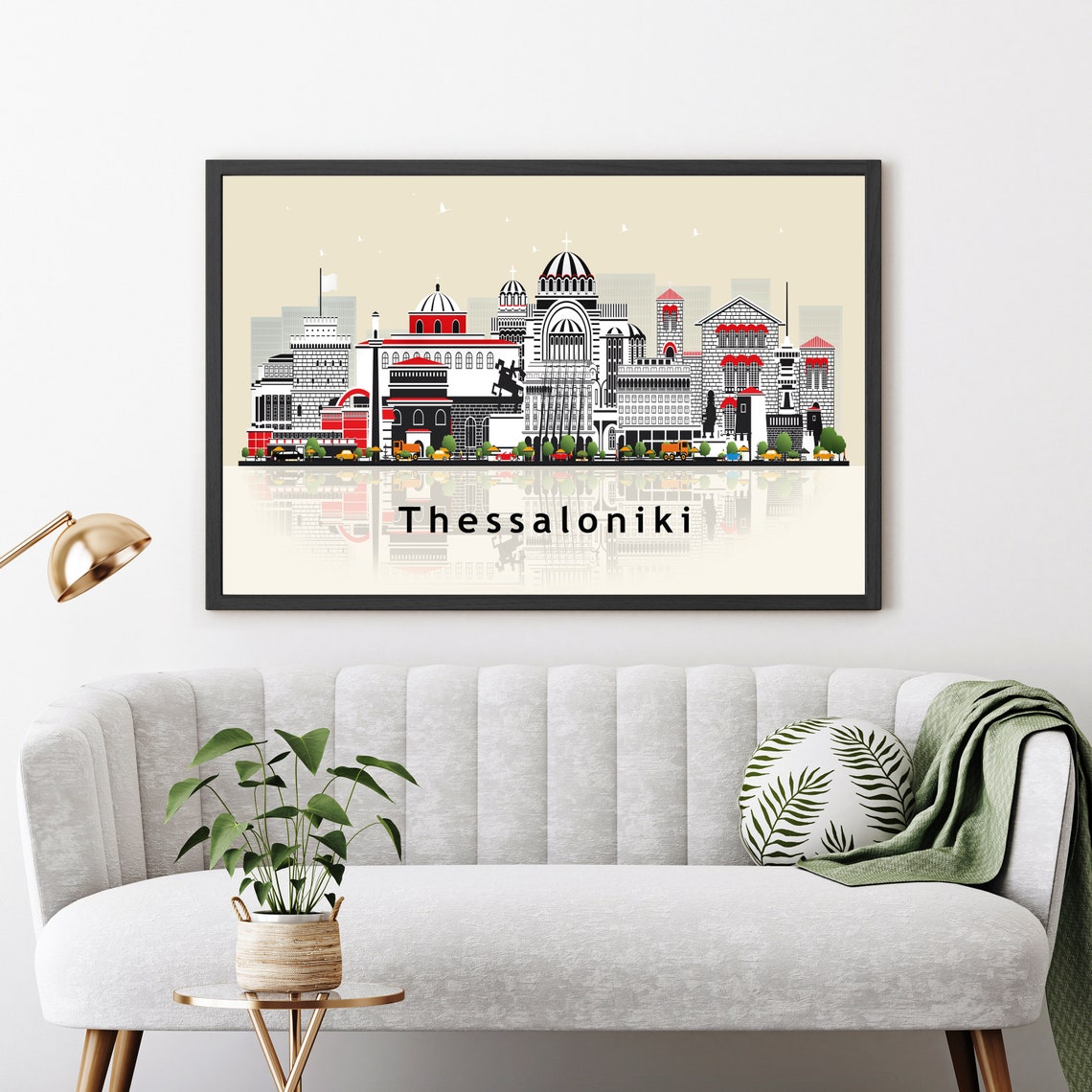 Thessaloniki Greece Byzantine Churches Domes Skyline Travel Poster - Image 3