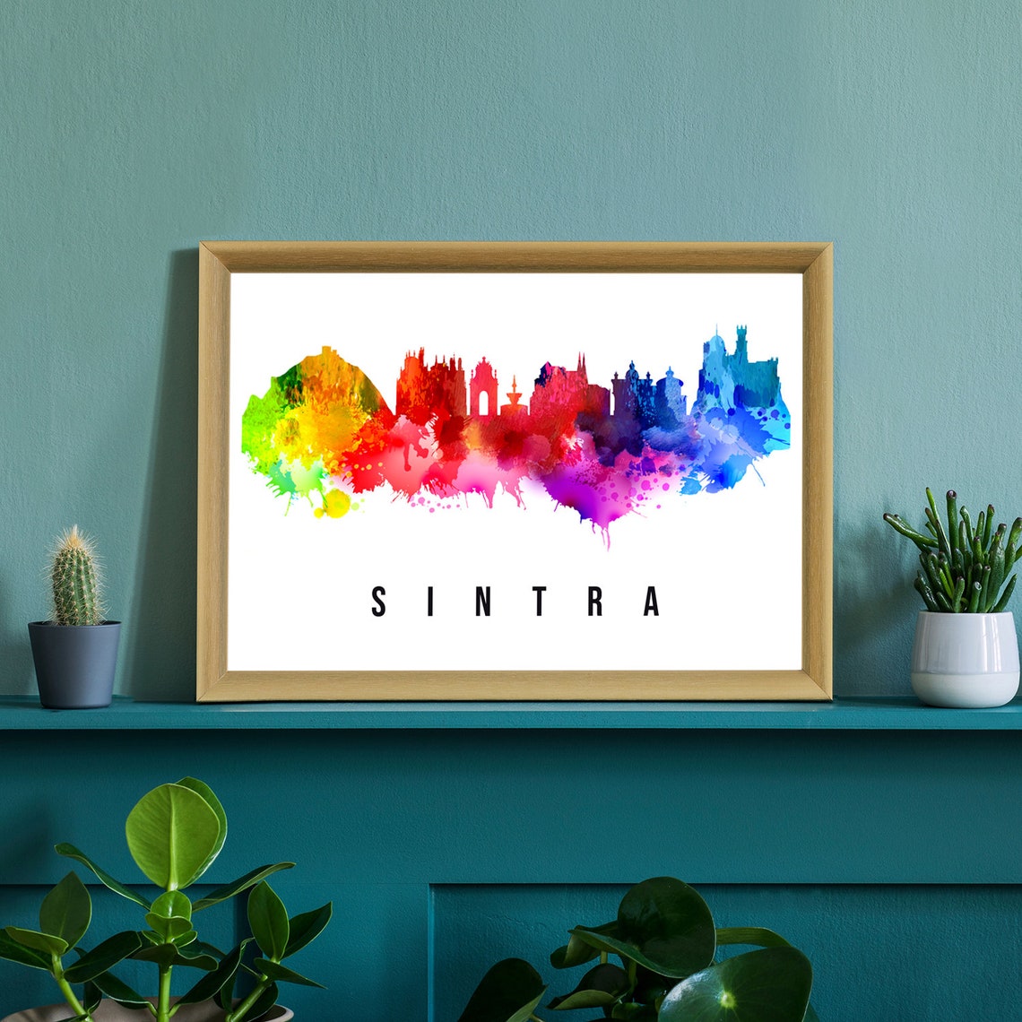 Sintra Portugal Poster Skyline Poster Cityscape Poster Portugal Landmark City Illustration Poster Home Wall Art Office Wall Art - Image 2