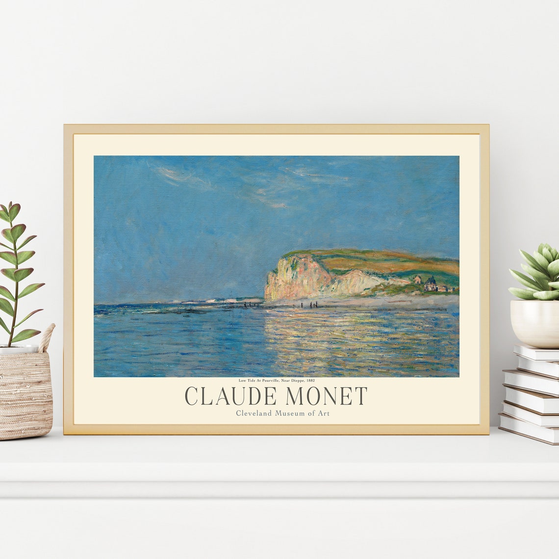 Claude Monet Pourville Low Tide Normandy Cliffs Seascape Art Poster