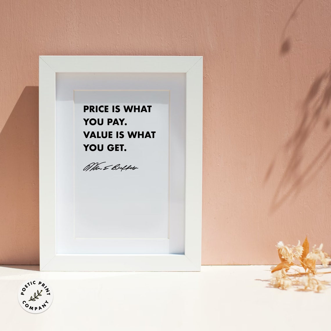 Warren Buffett Price Is What You Pay Value Is What You Get Poster - Image 6