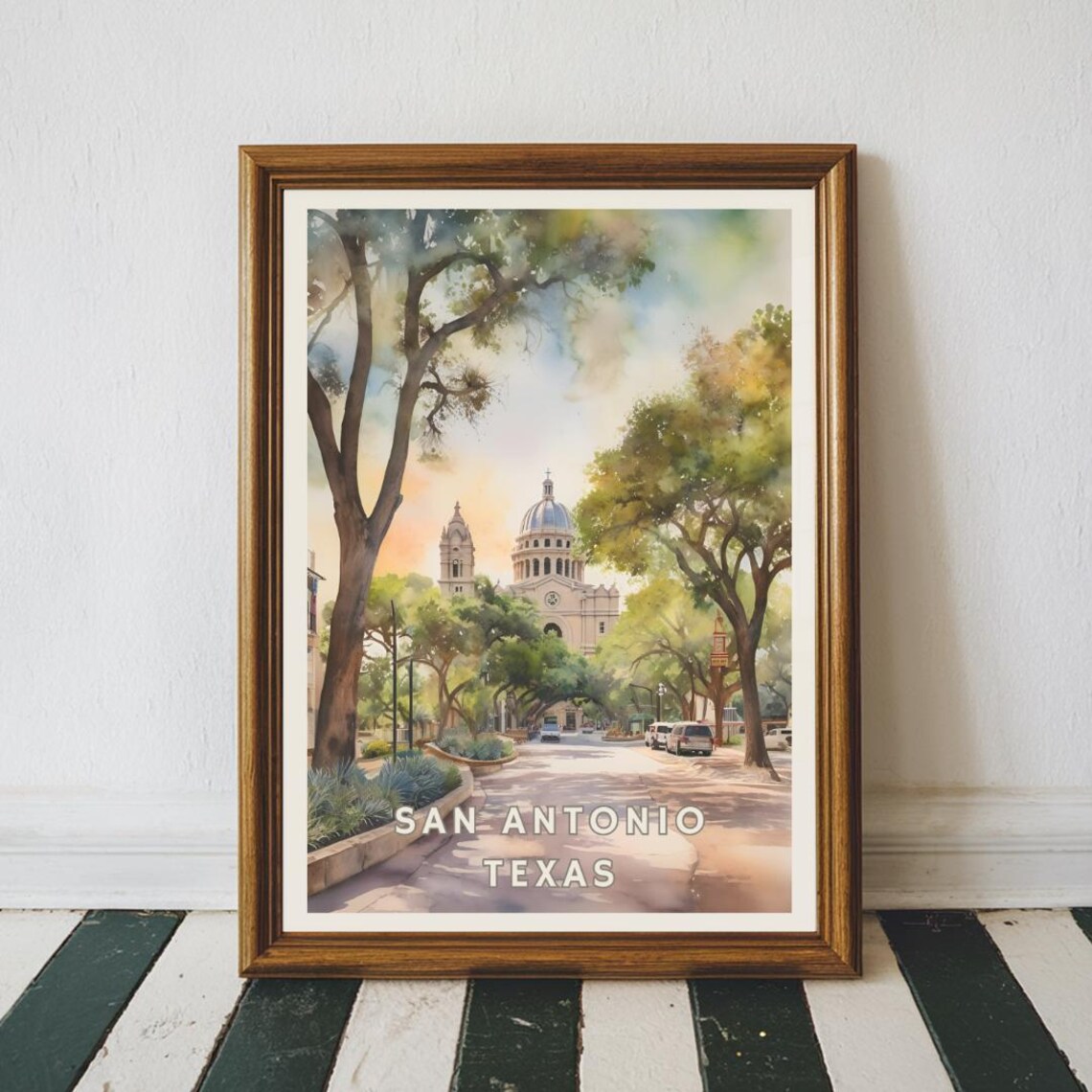 San Antonio Texas Travel Poster, Historic Cityscape - Image 2