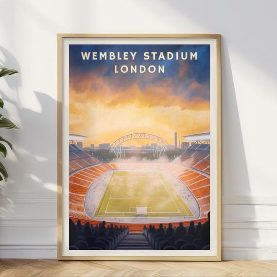 Wembley Stadium London Art Print Uk Football Landmark Poster